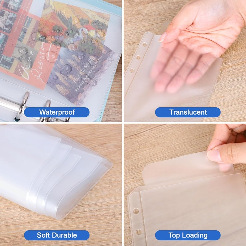 Antner 12PCS A6 Binder Pockets 6-Hole No Zipper Budget Cash Envelopes for Money Organizer, Zipless A6 Planner Inserts Cash Stuffing Envelopes Binder Pouches Folders Loose Leaf Filling Document Bags - Image 5